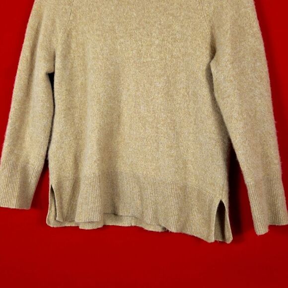 ALASHAN Cashmere Turtleneck Sweater Tan Camel One Size Minimalist - Picture 3 of 6